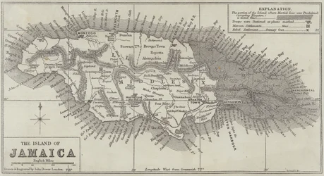 Mapa wyspy Jamajka